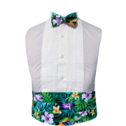 Aloha Hawaiian Floral Bouquet Cummerbund and Bow Tie Set Aloha Hawaiian Floral Bouquet Cummerbund and Bow Tie Set